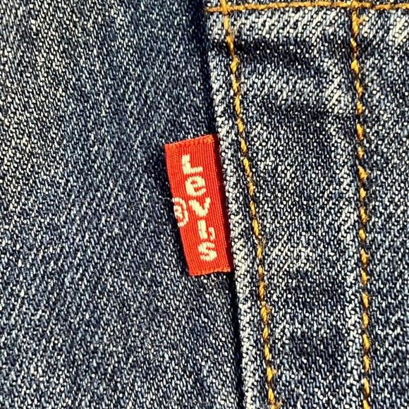 Levi Strauss 501 Jeans Mens W35 L30 Button Fly Blue Denim Straight Leg - Picture 6 of 10